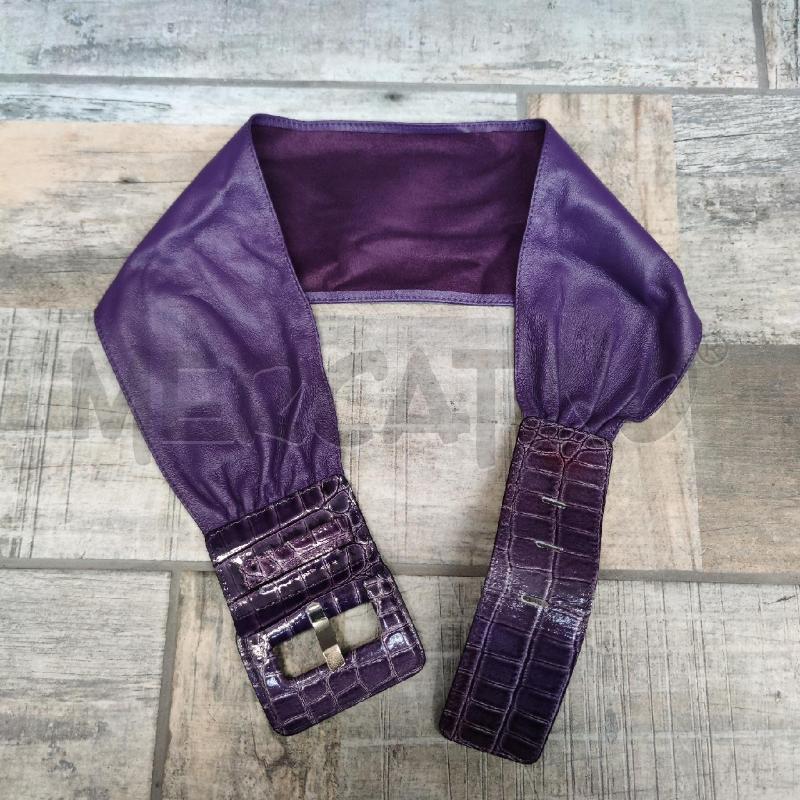 CINTURA DONNA LUISA SPAGNOLI PELLE VIOLA FIBBIA STAMPA COCCO | Mercatino dell'Usato Settimo torinese 2