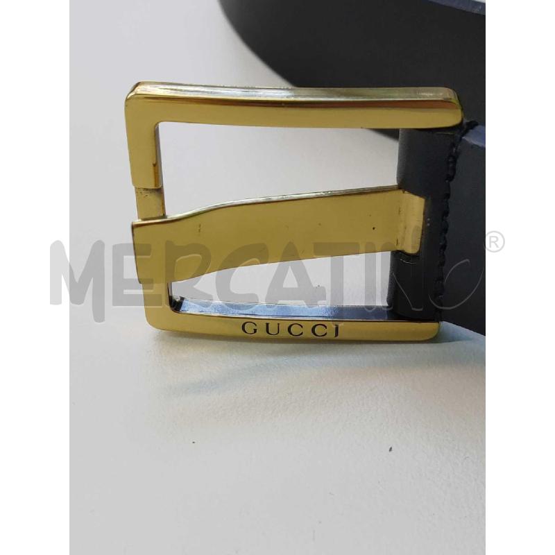 CINTURA UNISEX GUCCI PELLE NERA FIBBIA DORATO | Mercatino dell'Usato Settimo torinese 3