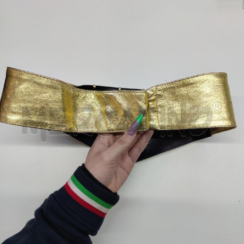 CINTURONE PELLE DORATA A FASCIA CON ANELLI DORATI | Mercatino dell'Usato Settimo torinese 2