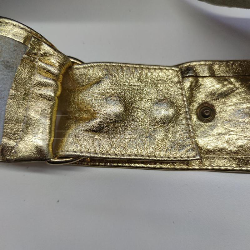 CINTURONE PELLE DORATA A FASCIA CON ANELLI DORATI | Mercatino dell'Usato Settimo torinese 3