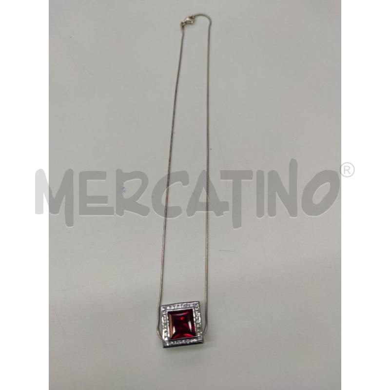 COLLANA A CIONDOLO ZIRC QUADRATO ROSSO  | Mercatino dell'Usato Settimo torinese 1