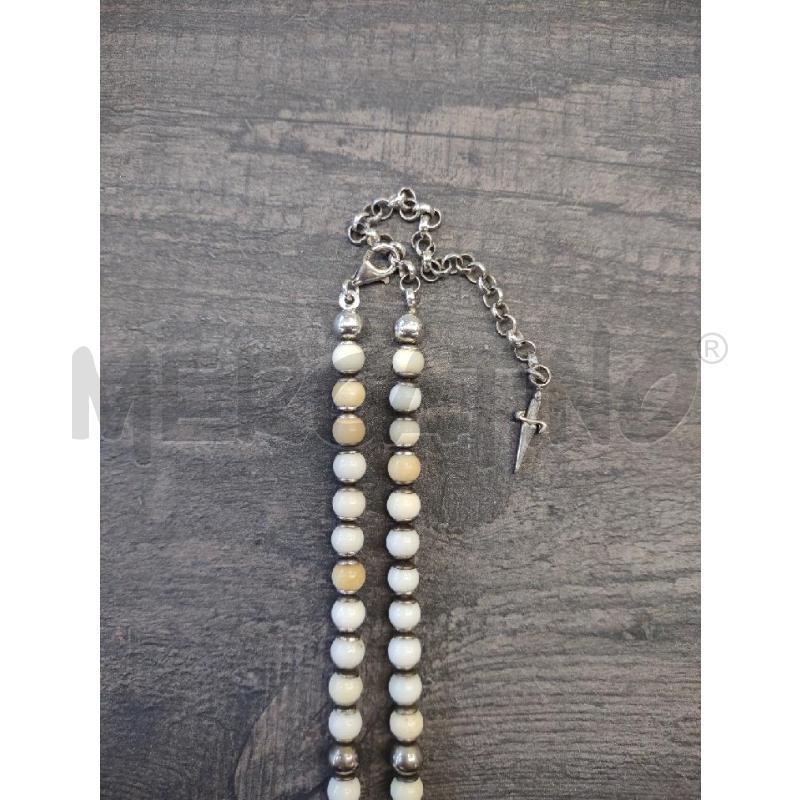 COLLANA CESARE PACIOTTI PUGNALE SFERE BIANCHE BEIGE | Mercatino dell'Usato Settimo torinese 3