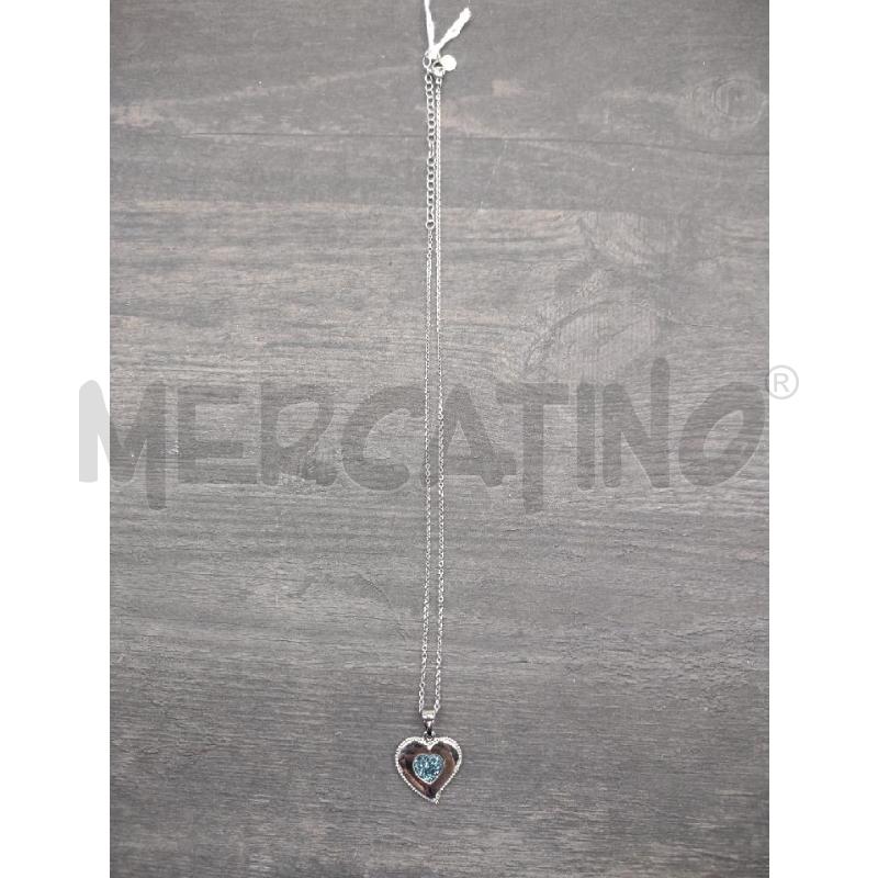 COLLANA CUORE ACCIAIO INTERNO BLU  | Mercatino dell'Usato Settimo torinese 1