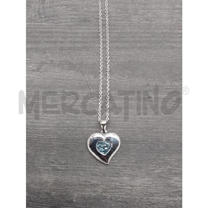 COLLANA CUORE ACCIAIO INTERNO BLU  | Mercatino dell'Usato Settimo torinese 2