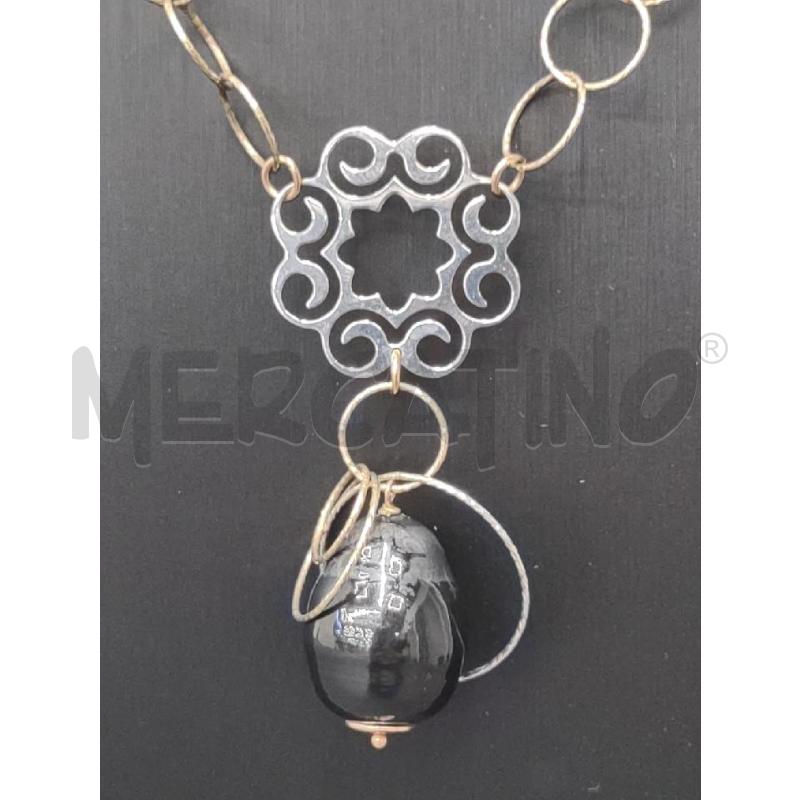 COLLANA IPPOCAMPO ANELLINI PIETRA NERA | Mercatino dell'Usato Settimo torinese 2