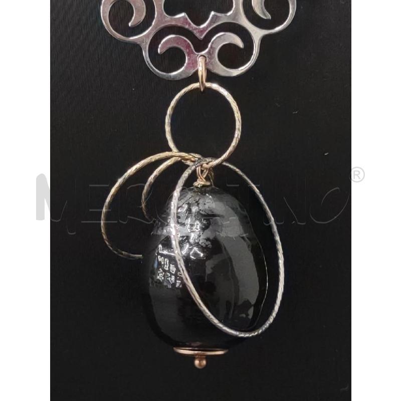 COLLANA IPPOCAMPO ANELLINI PIETRA NERA | Mercatino dell'Usato Settimo torinese 4