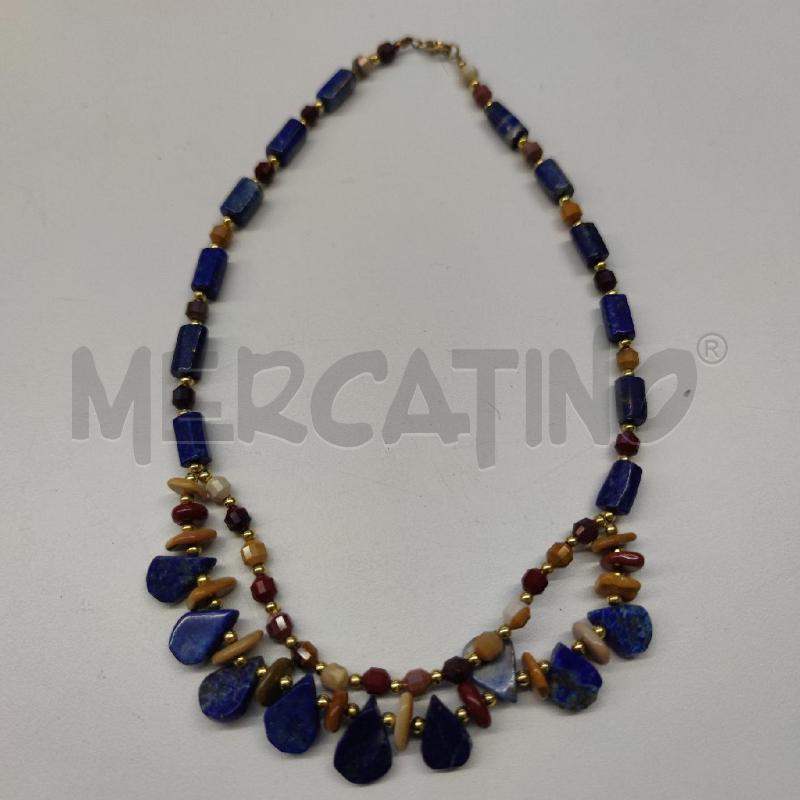 COLLANA JUWELO LAPISLAZZULI GOCCIA PIETRE BEIGE A | Mercatino dell'Usato Settimo torinese 1