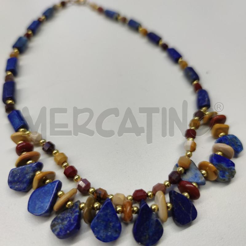 COLLANA JUWELO LAPISLAZZULI GOCCIA PIETRE BEIGE A | Mercatino dell'Usato Settimo torinese 2