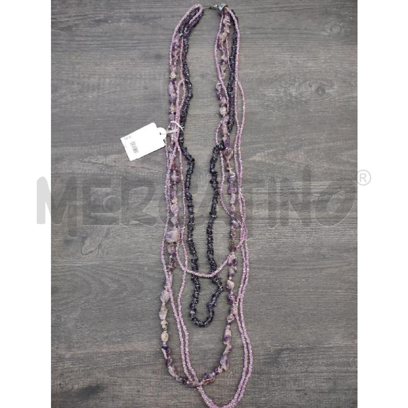 COLLANA LUNGA MULTIFILI AMETISTA E PERLINE | Mercatino dell'Usato Settimo torinese 1
