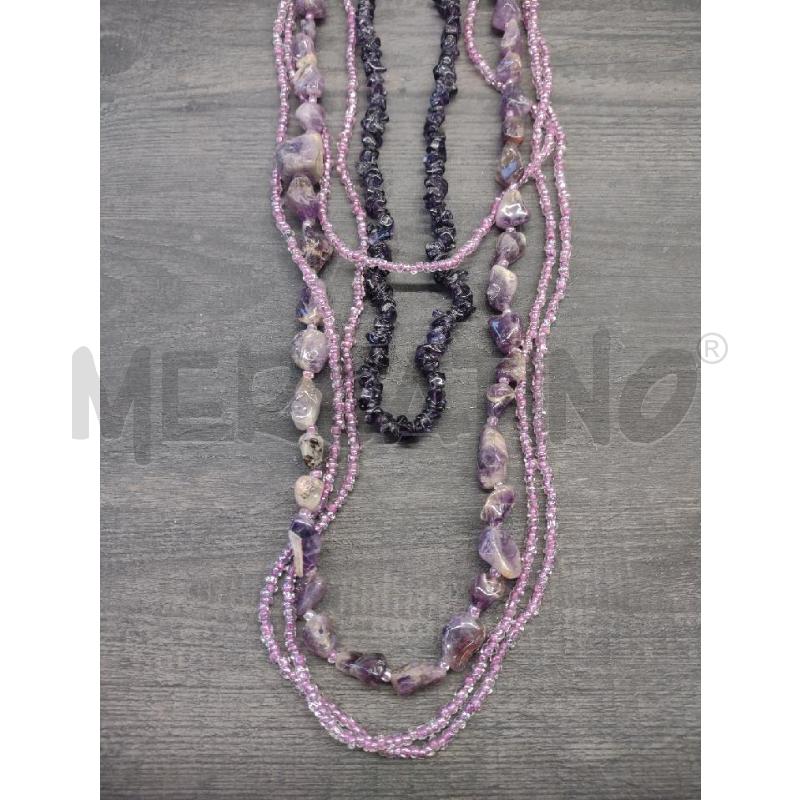 COLLANA LUNGA MULTIFILI AMETISTA E PERLINE | Mercatino dell'Usato Settimo torinese 2
