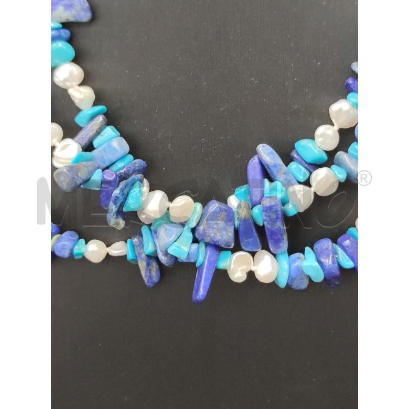 COLLANA MULTIFILI BLU PIETRE DURE CHIUSURA A | Mercatino dell'Usato Settimo torinese 2
