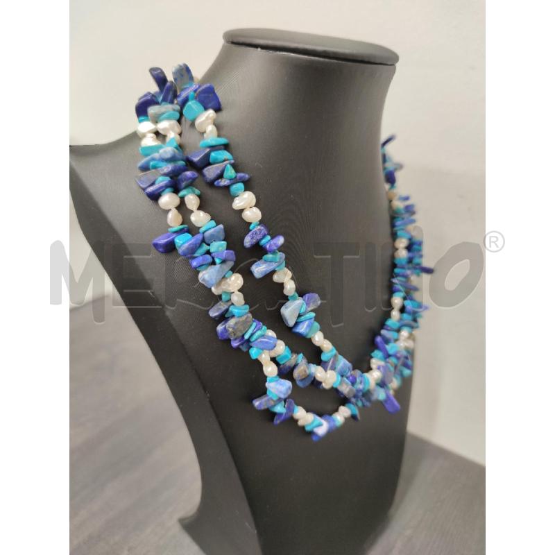 COLLANA MULTIFILI BLU PIETRE DURE CHIUSURA A | Mercatino dell'Usato Settimo torinese 3