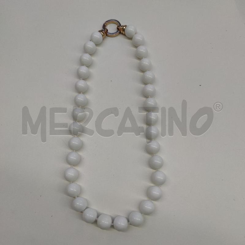 COLLANA PIETRE DURE SFERE BIANCHE CHIUSURA DORATA  | Mercatino dell'Usato Settimo torinese 1