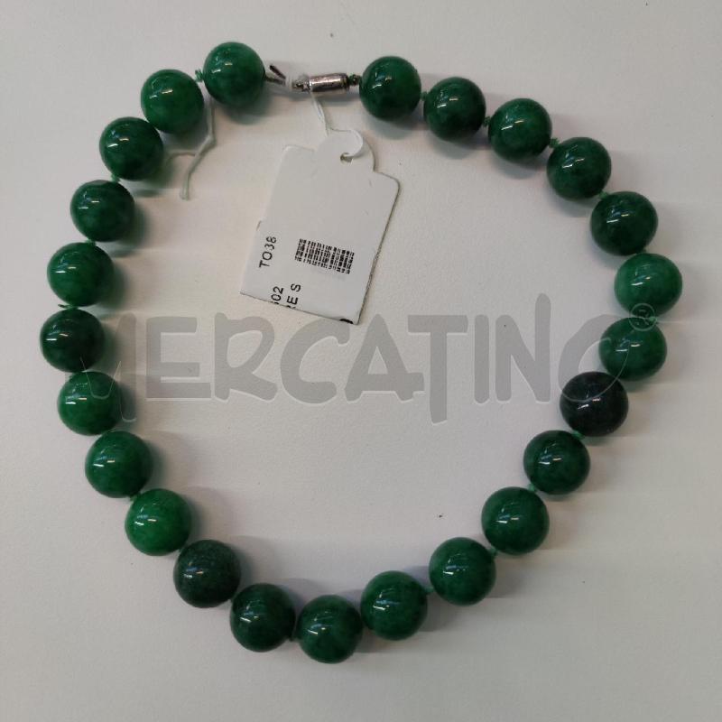 COLLANA PIETRE DURE SFERE VERDI CHIUSURA ARGENTATAE | Mercatino dell'Usato Settimo torinese 1