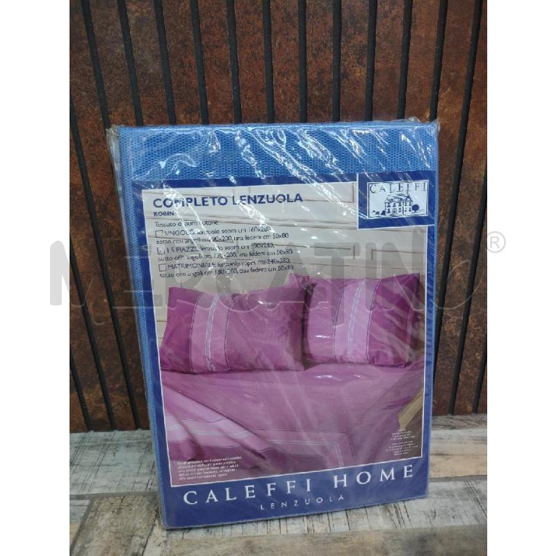 COMPLETO LENZUOLA CALEFFI 1,5 PIAZZE BLU RIGHE AZZURRE | Mercatino dell'Usato Settimo torinese 1