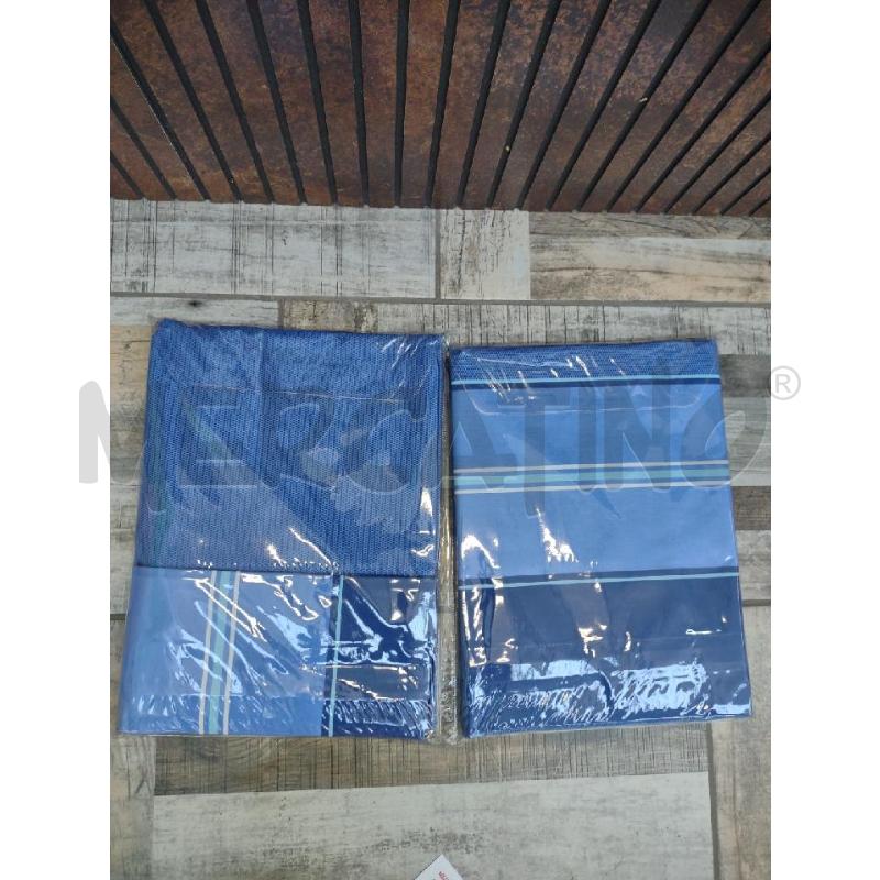 COMPLETO LENZUOLA CALEFFI 1,5 PIAZZE BLU RIGHE AZZURRE | Mercatino dell'Usato Settimo torinese 2