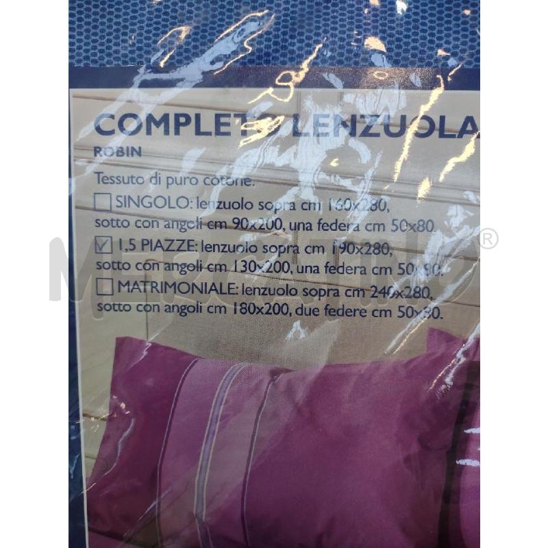 COMPLETO LENZUOLA CALEFFI 1,5 PIAZZE BLU RIGHE AZZURRE | Mercatino dell'Usato Settimo torinese 3