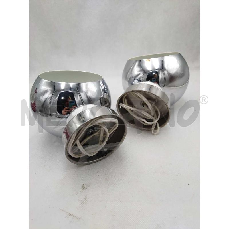 COPPIA APPLIQUE CROMATE STILE SPACE AGE ANNI 60-70 | Mercatino dell'Usato Settimo torinese 3