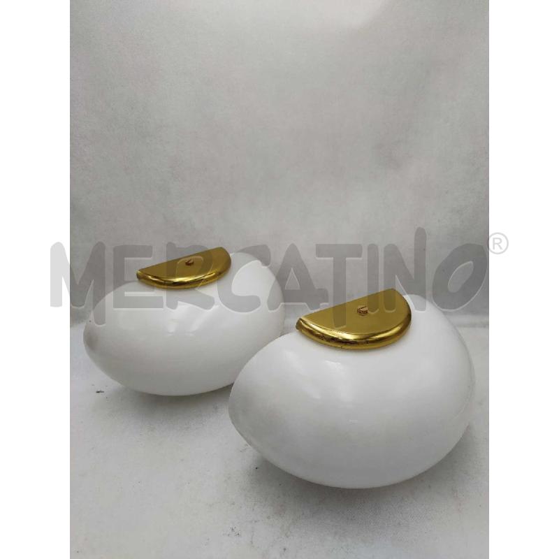 COPPIA APPLIQUE SEMICERCHIO BIANCHE OPALINE E DORATE | Mercatino dell'Usato Settimo torinese 3