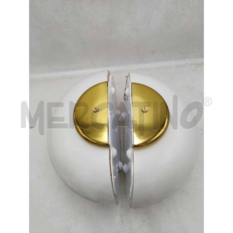 COPPIA APPLIQUE SEMICERCHIO BIANCHE OPALINE E DORATE | Mercatino dell'Usato Settimo torinese 4