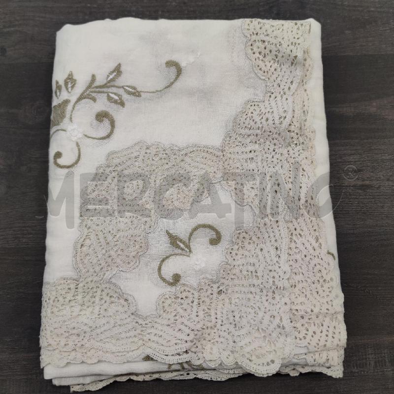 COPRITAVOLO BIANCO RICAMI TORTORA | Mercatino dell'Usato Settimo torinese 1