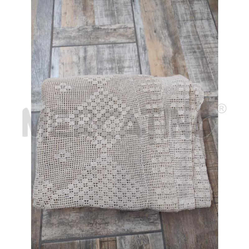 COPRI LETTO BEIGE MATRIMONIALE RICAMATO UNCINETTO | Mercatino dell'Usato Settimo torinese 1