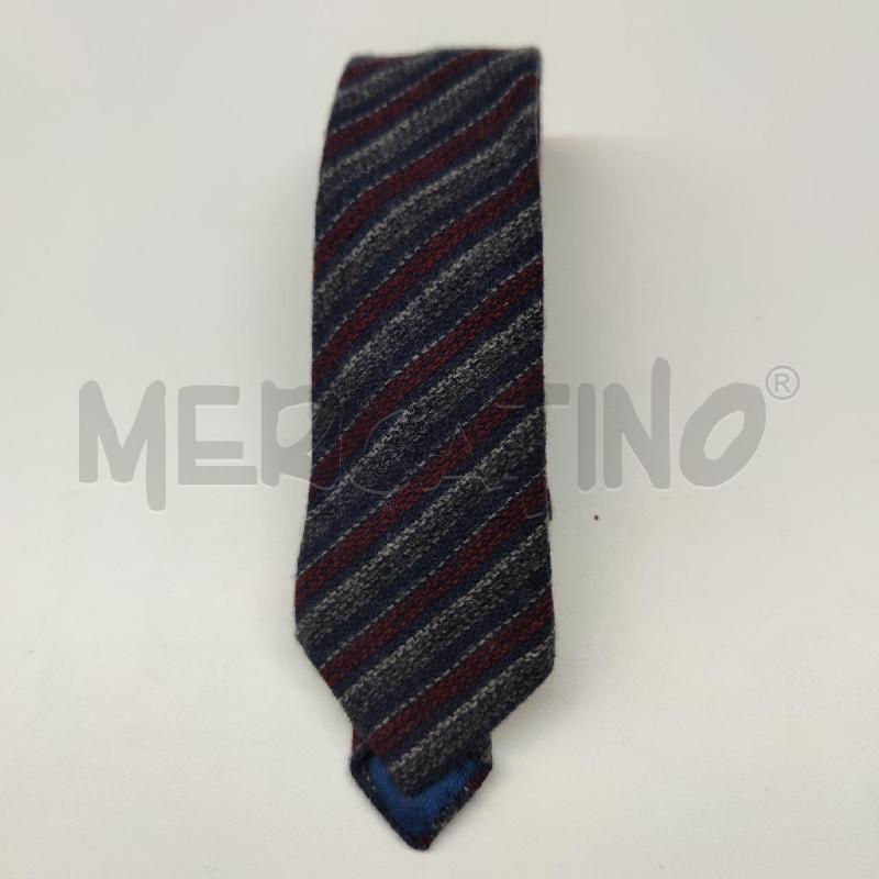 CRAVATTA ERMENEGILDO ZEGNA LANA CASHMERE BLU ROSSA GRIGIA | Mercatino dell'Usato Settimo torinese 1
