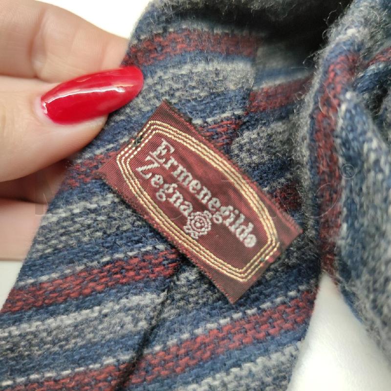 CRAVATTA ERMENEGILDO ZEGNA LANA CASHMERE BLU ROSSA GRIGIA | Mercatino dell'Usato Settimo torinese 2