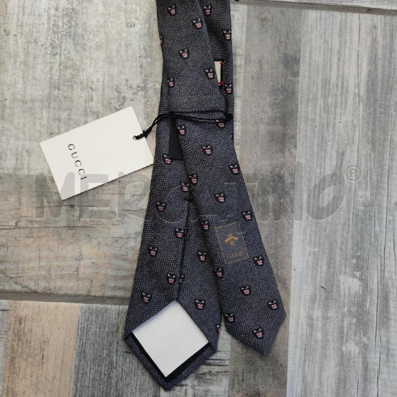 CRAVATTA GUCCI NUOVA SETA E LANA GRIGIA PATCH PUMA | Mercatino dell'Usato Settimo torinese 3