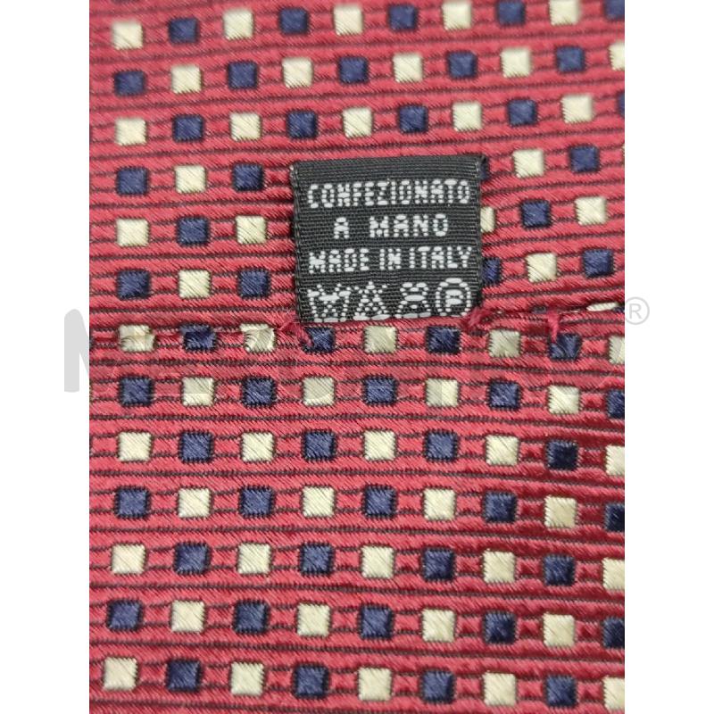 CRAVATTA REVEDI SETA BORDEAUX QUADRI BIANCHI BLU | Mercatino dell'Usato Settimo torinese 3