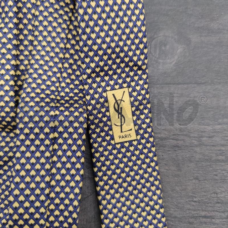 CRAVATTA YVES SAINT LAURENT BLU GIALLA SETA | Mercatino dell'Usato Settimo torinese 3