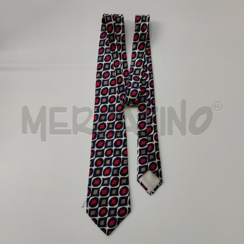 CRAVATTA YVES SAINT LAUREN BLU ROMBI ROSSI | Mercatino dell'Usato Settimo torinese 1