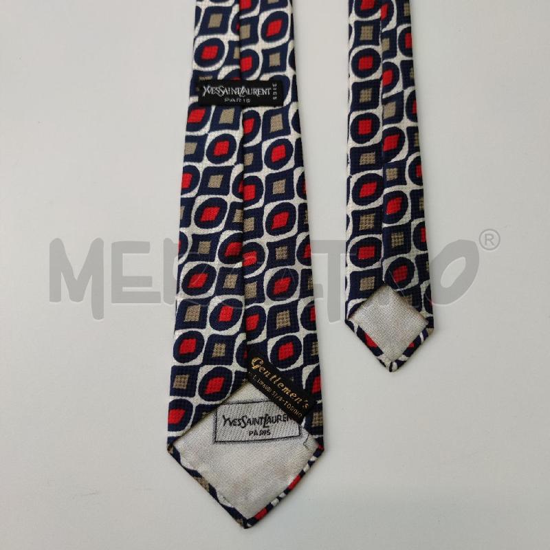 CRAVATTA YVES SAINT LAUREN BLU ROMBI ROSSI | Mercatino dell'Usato Settimo torinese 3