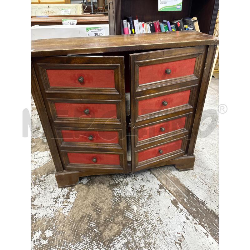 CREDENZA BASSA ANTE FINTI CASSETTI ROSSI  | Mercatino dell'Usato Settimo torinese 1
