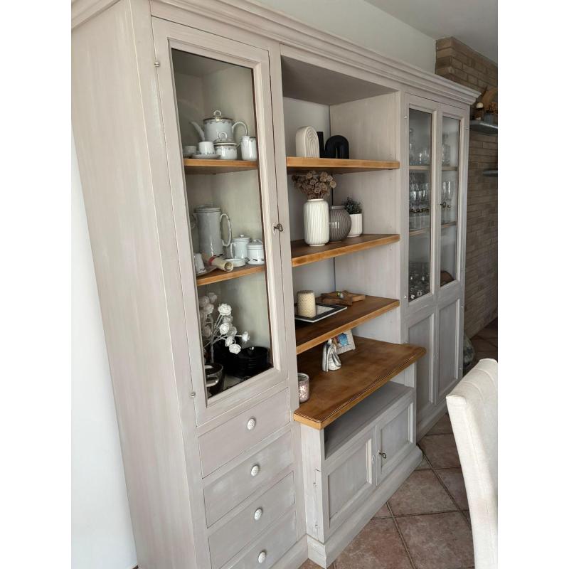 CREDENZA SHABBY CHIC IN NOCE VETRINA PROVENZALE | Mercatino dell'Usato Settimo torinese 2