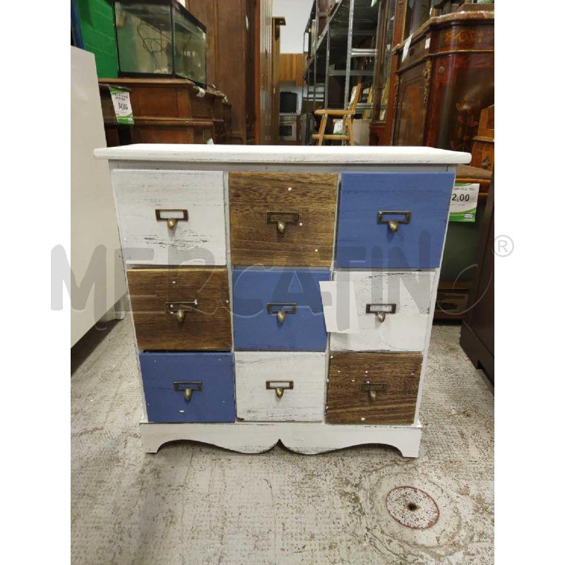 CREDENZINA MAISONS DU MONDE SHABBY BIANCO BLU  | Mercatino dell'Usato Settimo torinese 2