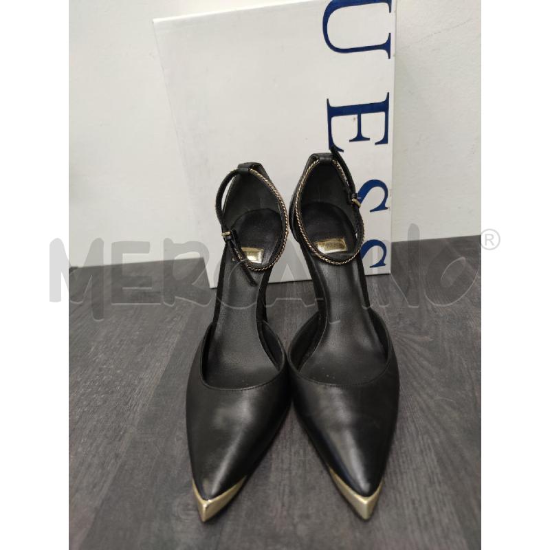 DECOLLETE NERE GUESS MARCIANO PUNTA DORATA METALLICA PELLE | Mercatino dell'Usato Settimo torinese 2