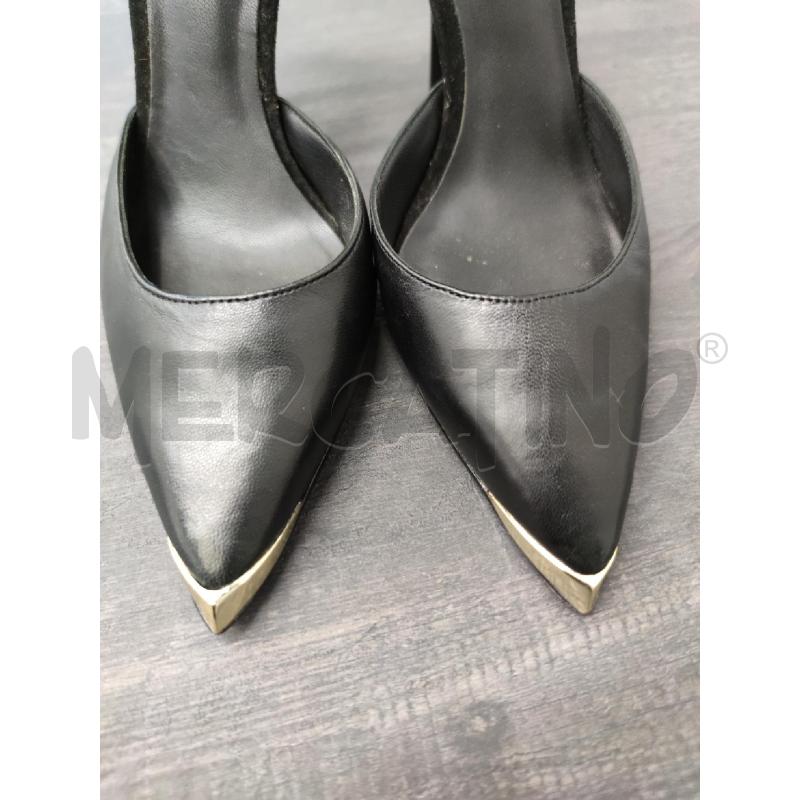 DECOLLETE NERE GUESS MARCIANO PUNTA DORATA METALLICA PELLE | Mercatino dell'Usato Settimo torinese 3