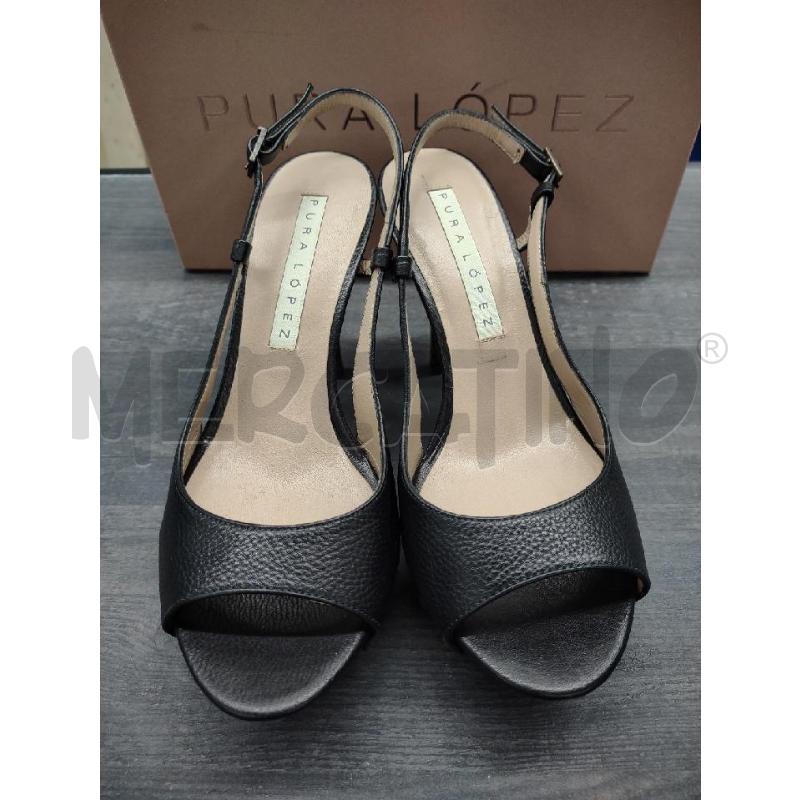 DECOLLETE PURA LOPEZ PELLE NERE OPEN TOE  | Mercatino dell'Usato Settimo torinese 2