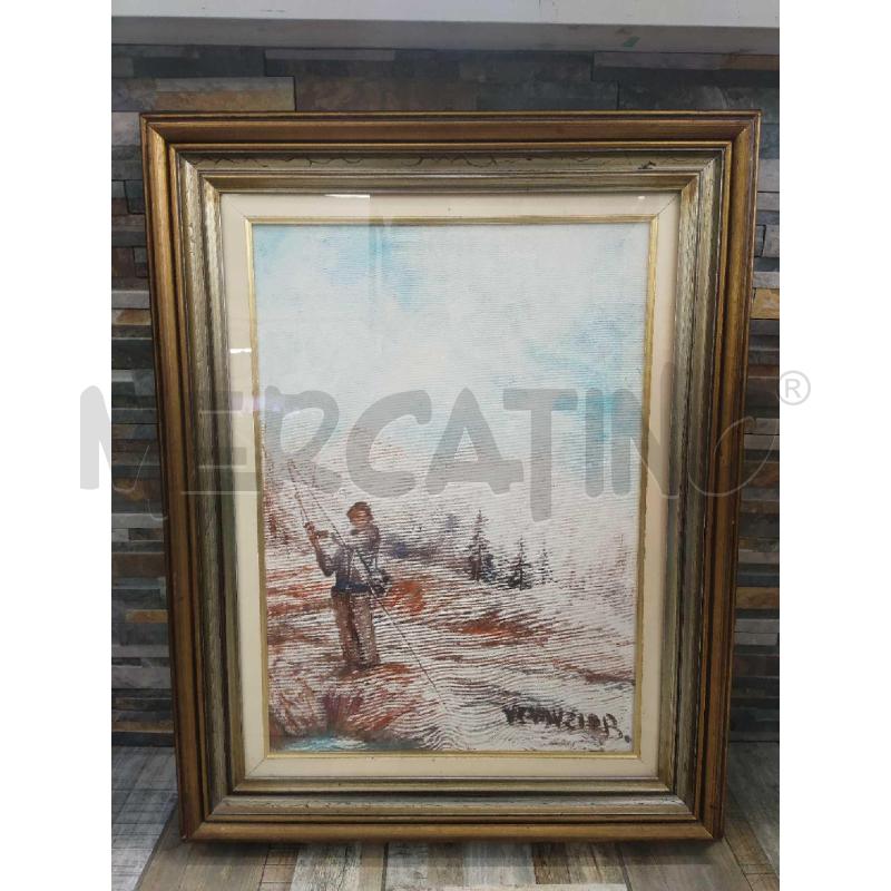 DIPINTO BRUNO VENEZIANO PESCATORE  50*70  | Mercatino dell'Usato Settimo torinese 1