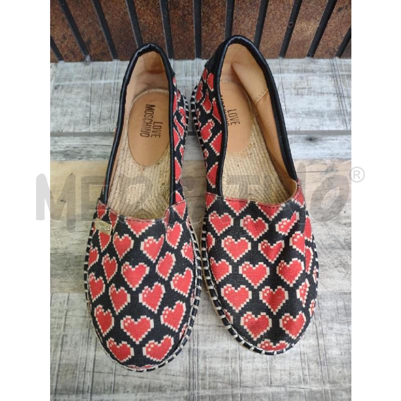 ESPADRILLAS DONNA LOVE MOSCHINO NERE CUORI ROSSI | Mercatino dell'Usato Settimo torinese 2