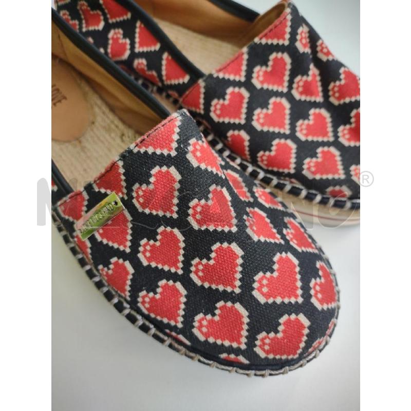 ESPADRILLAS DONNA LOVE MOSCHINO NERE CUORI ROSSI | Mercatino dell'Usato Settimo torinese 3