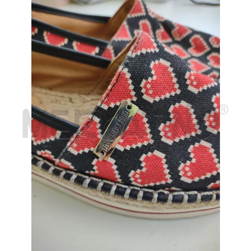 ESPADRILLAS DONNA LOVE MOSCHINO NERE CUORI ROSSI | Mercatino dell'Usato Settimo torinese 4