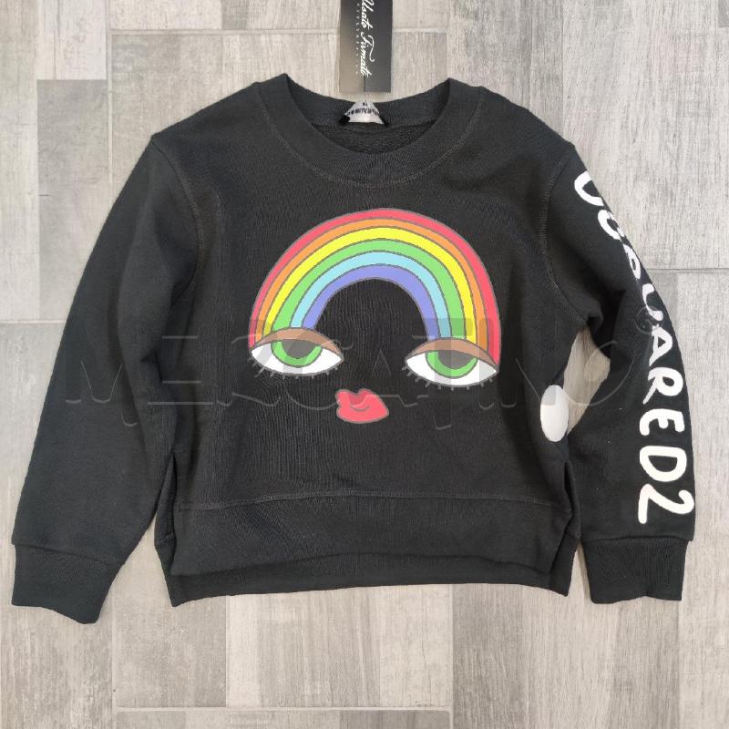 FELPA BAMBINA DSQUARED2 NERA ARCOBALENO  | Mercatino dell'Usato Settimo torinese 1