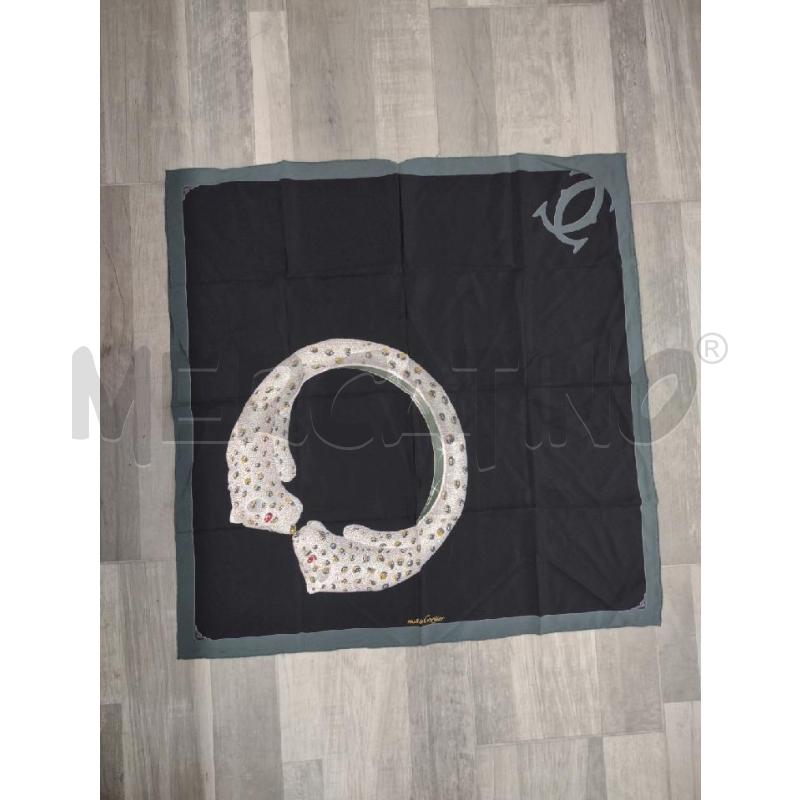 FOULARD CARTIER NERO CON DISEGNO GRIGIO  | Mercatino dell'Usato Settimo torinese 1