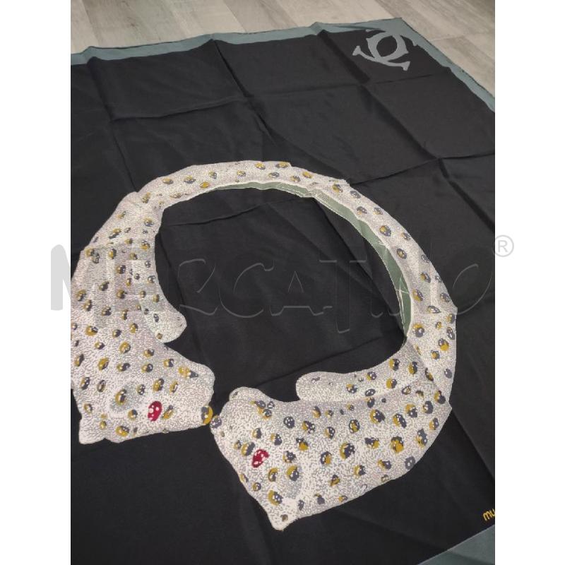 FOULARD CARTIER NERO CON DISEGNO GRIGIO  | Mercatino dell'Usato Settimo torinese 2