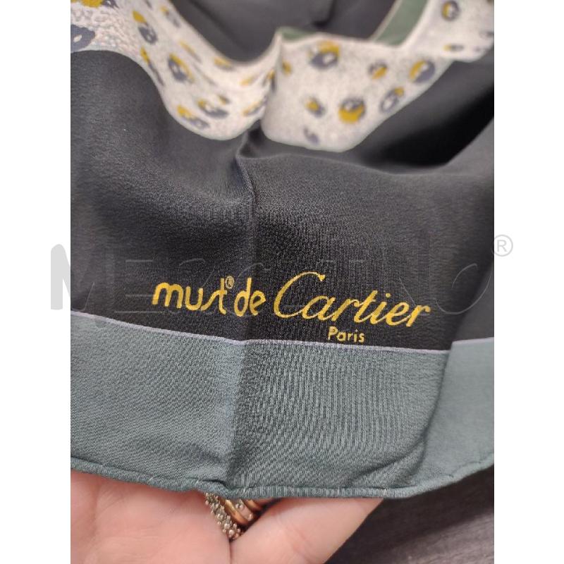 FOULARD CARTIER NERO CON DISEGNO GRIGIO  | Mercatino dell'Usato Settimo torinese 3