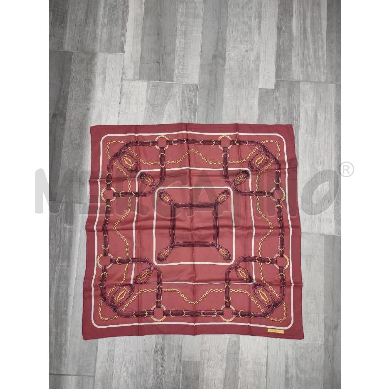 FOULARD CARTIER STAMPA CATENE FONDO BORDEAUX | Mercatino dell'Usato Settimo torinese 1