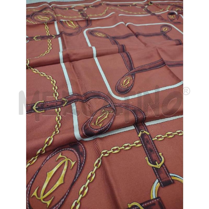 FOULARD CARTIER STAMPA CATENE FONDO BORDEAUX | Mercatino dell'Usato Settimo torinese 2
