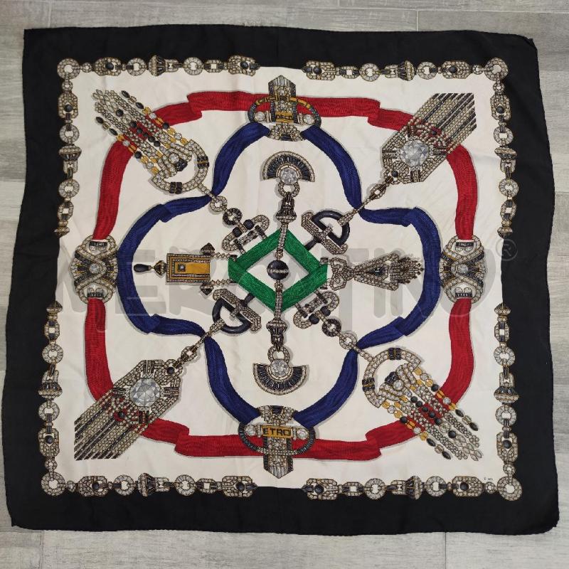 FOULARD ETRO GIOIELLI DECO 1991 BORDO NERO | Mercatino dell'Usato Settimo torinese 1